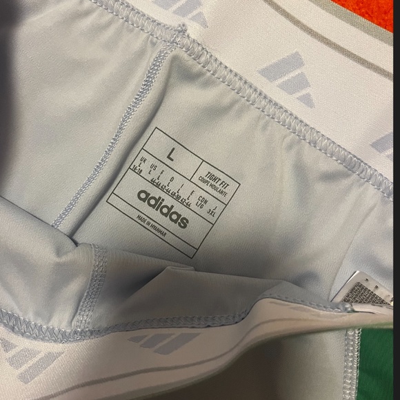 Adidas baby blue, green and black techfit colour-block bike short NWT - Picture 10 of 12